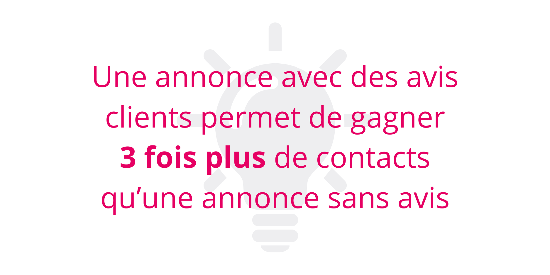 Annonce avec avis = 3 fois plus de contacts