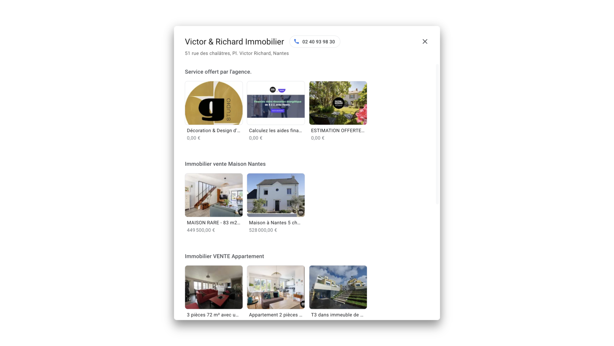 gestion page immobilier