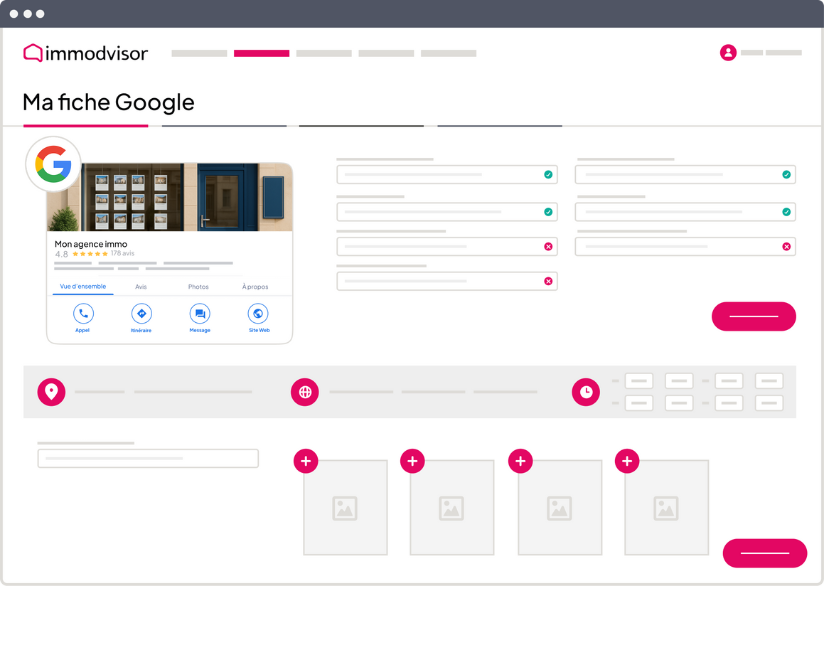 Interface simplifiee fiche google
