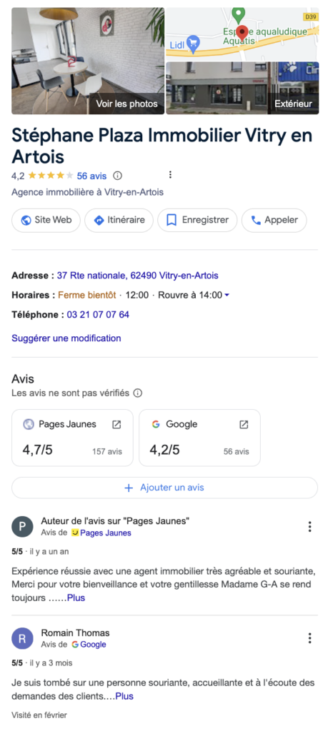 Pack local Google