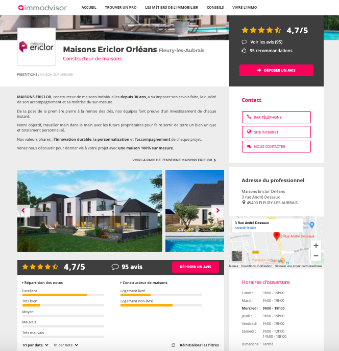 vitrine immodvisor constructeur maisons individuelles