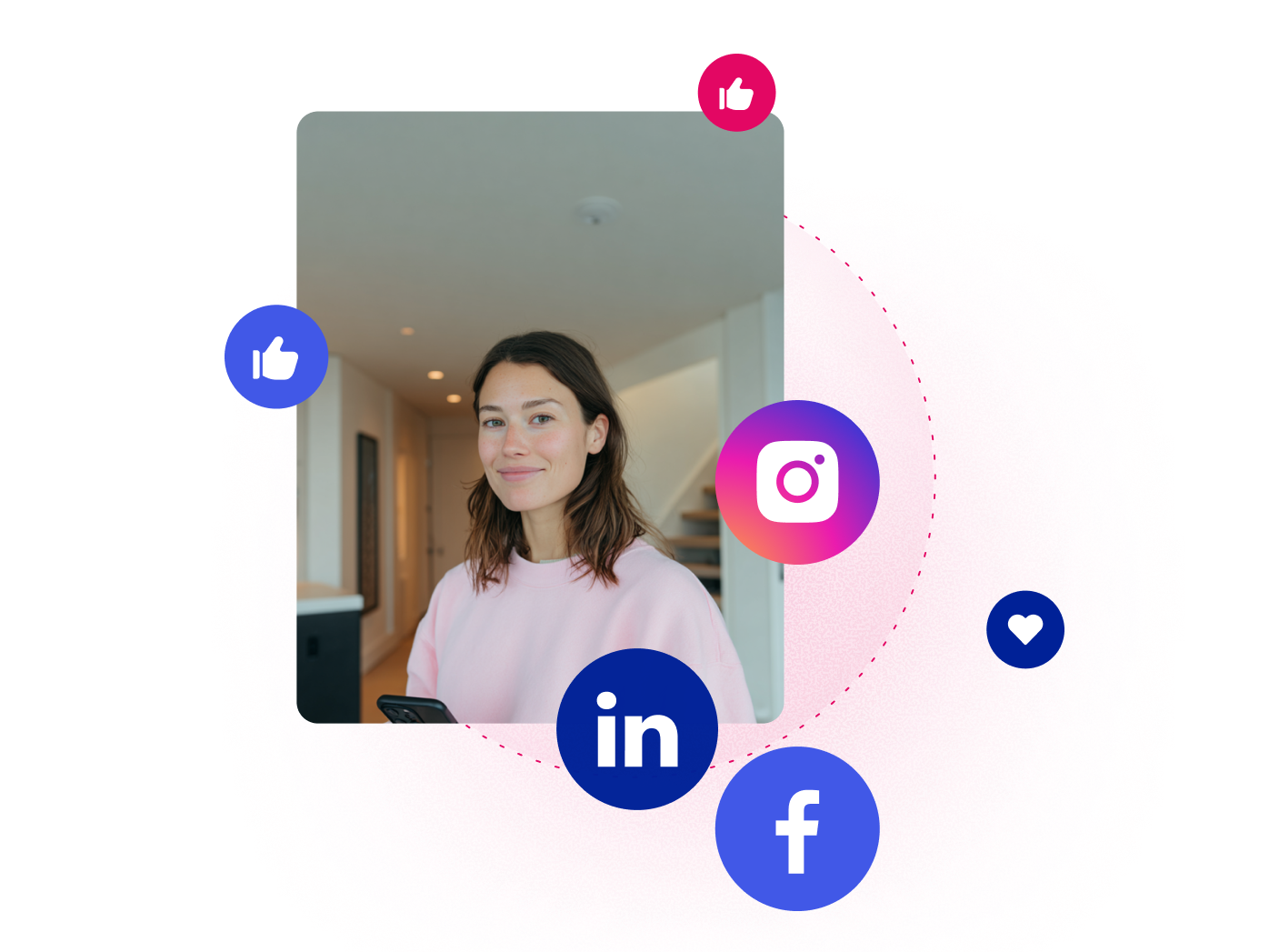 Illustration reseaux sociaux femme