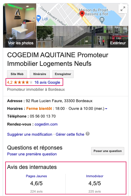 capture fiche google promoteur immobilier
