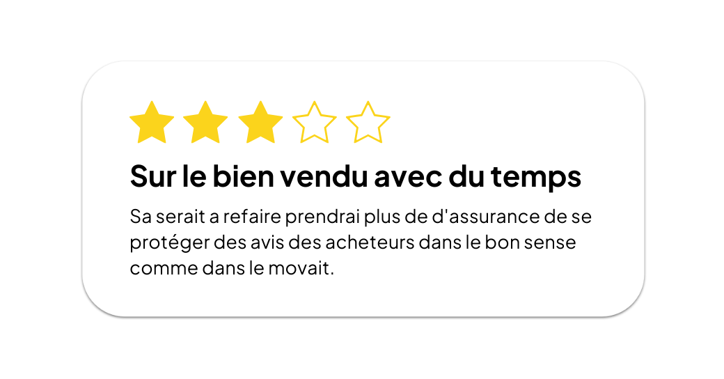 Avis client négatif - Faute