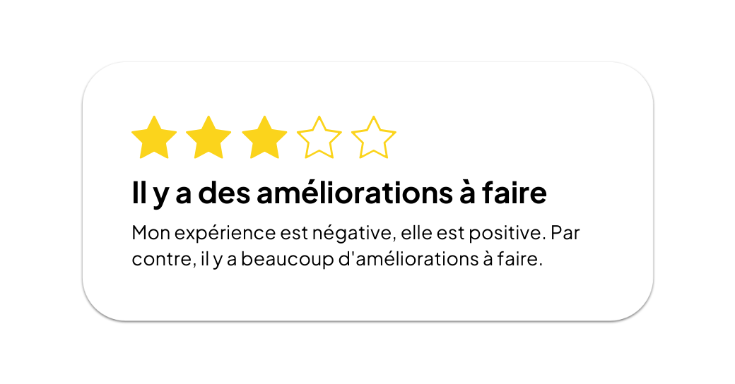 Avis client moyen - Indécision