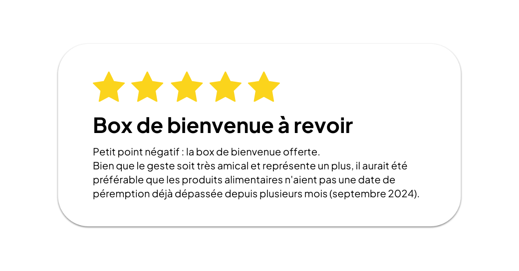 Avis client positif - Périmé